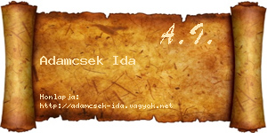 Adamcsek Ida névjegykártya