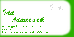 ida adamcsek business card